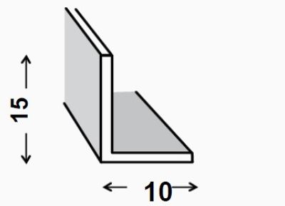 CORNIERE INEGALE ALU ANODISE INCOLORE 15X10X1MM 2M  CQFD