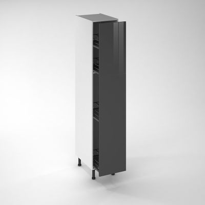 Façade de cuisine 1 porte Cristal anthracite 130 x 40 cm pour meuble colonne