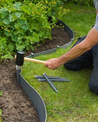 Bordure de jardin flexible PE recyclé gris H.7,5 cm x 10 m OUTSIDE LIVING
