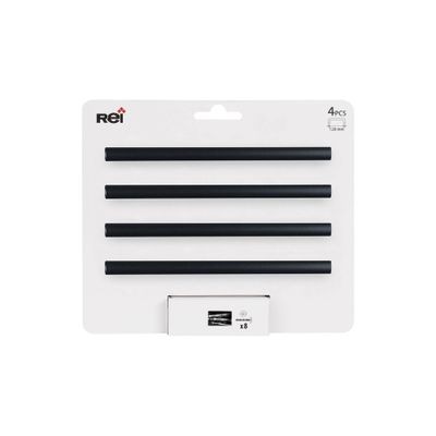 Poignée de meuble carré plat noir mat entraxe 128 mm par 4 REI