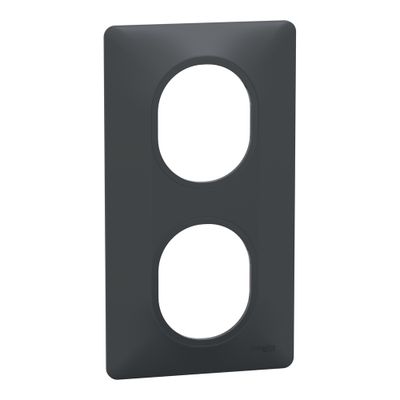 Plaque de finition 2 postes verticale anthracite - Ovalis SCHNEIDER ELECTRIC