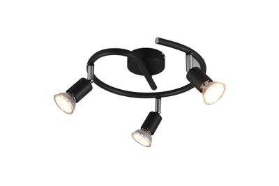 Plafonnier 3 spots GU10 Paris noir 3x35W - REALITY