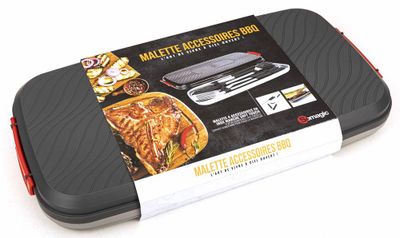 Mallette de 4 accessoires de cuisson pour barbecue - SOMAGIC