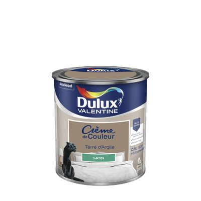 Peinture crème de couleur satin terre argile 0,5 L - DULUX VALENTINE