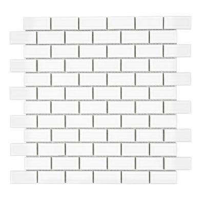 Mosaïque mur intérieur effet briquettes blanc MÉTRO 30 x 30 cm vendu à l'unité SAS MAT INTER