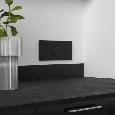 Plaque de finition centrale 1 poste Odace 2025 Architecte perle noire - SCHNEIDER ELECTRIC