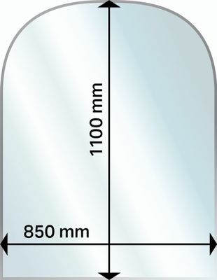 Plaque de sol en verre semi circulaire 110 x 85 cm ADURO