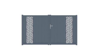 Portail battant aluminium THYEZ l.3,00 x H.1,60 m gris JARDIMAT