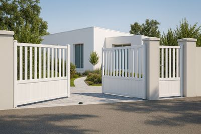 Portail battant aluminium CHAMBERY l.3,5 x H.1,60 m blanc JARDIMAT