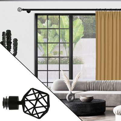 Embout déco géometrique en métal diam 28 mm Finition Noir mat - MOBOIS