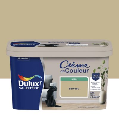 Peinture crème de couleur Bambou Satin 2,5 L - DULUX VALENTINE