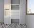 Porte de douche pivotante 90x185 cm profilé blanc verre sérigraphié 4 mm Primera - OCEA