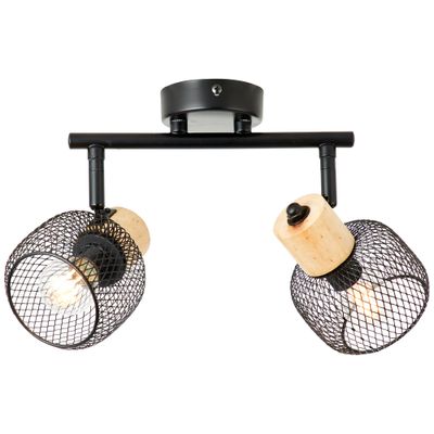 Réglette métal et bois E14 2x25W GIADA BRILLIANT