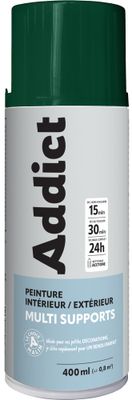Bombe de peinture multi supports vert brillant éco 400 mL - ADDICT