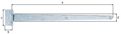 Penture anglaise 600 mm zinguée ALBERTS