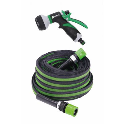 Tuyaux d'arrosage de jardin plat FLATEX 15 m avec raccord et pistolet - RIBIMEX