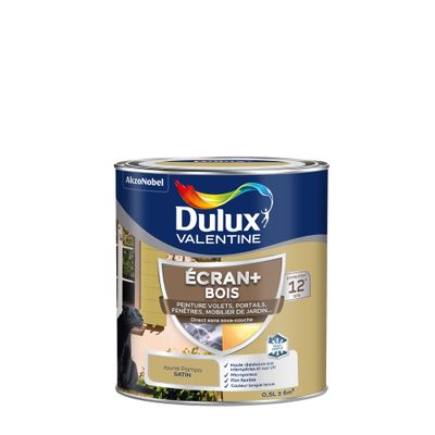 Peinture Ecran + Bois satin Jaune Pampa 0.5 litre DULUX VALENTINE