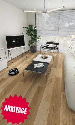 Sol vinyle effet bois Paris SPC ép 5 mm 18,3 x 122 cm compatible pièce humide 2.23 m²/pqt AJ TIMBER
