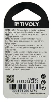 Embout de vissage PZ2 torsion L50mm TIVOLY