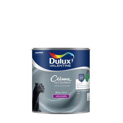 Peinture crème de couleur Bleu Gris velours 0,5L - DULUX VALENTINE