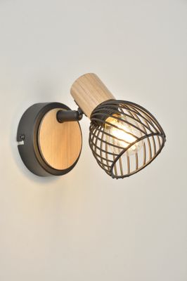 Spot E14 Kento noir et bois 25W - COREP