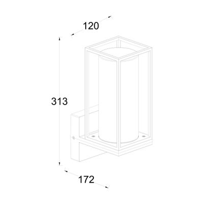 Applique extérieur montante E27 Flair noir IP44 40W - COREP