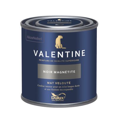 Peinture Valentine Mat Velouté Noir Magnétite 125 mL - DULUX VALENTINE