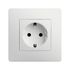 Prise schuko 2 pôles + terre blanc Caly - DEBFLEX