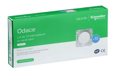 Interrupteurs va-et-vient Odace 2011 blanc par 10 - SCHNEIDER ELECTRIC