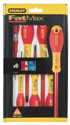 Tournevis isolés 1000 V Fatmax avec testeur par 6 STANLEY