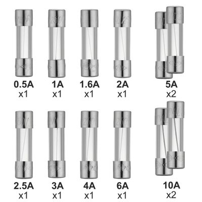 Fusibles en verre de 0,5A à 10A par 12 - DEBFLEX