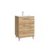 Meuble de salle de bains Cies 3 tiroirs L60 x H82 x P45 cm mélaminé chêne naturel