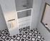 Porte de douche pivotante 90x185 cm profilé blanc verre sérigraphié 4 mm Primera - OCEA