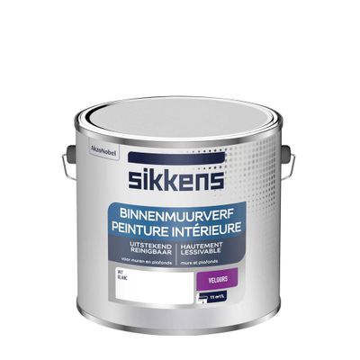 Peinture pour murs et plafonds velours blanc 2,5 L - SIKKENS