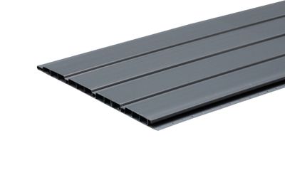 Lot planchettes lambris PVC gris anthracite pré-percées 153 - 10 x 250 x 4000 mm - DECEUNINCK