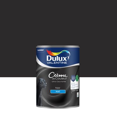 Peinture crème de couleur Noir mat 1L - DULUX VALENTINE