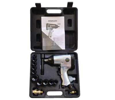 Coffret clé à chocs pneumatique avec 10 douilles et accessoires STANLEY