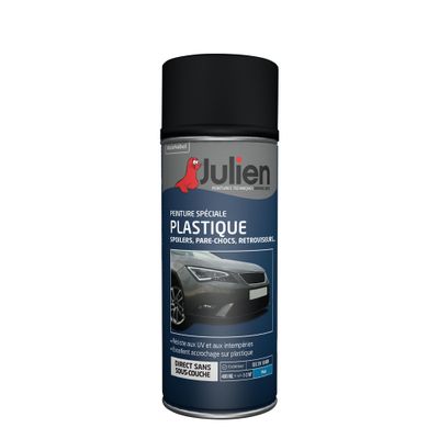 Bombe de peinture spécial plastique gris mat 400 mL - JULIEN