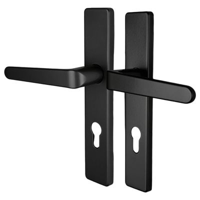 Poignées de porte double entraxe Celio noir mat à cylindre ALPERTEC