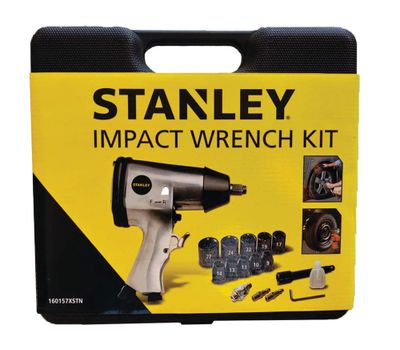 Coffret clé à chocs pneumatique avec 10 douilles et accessoires STANLEY