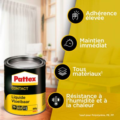 Colle néoprène liquide pot 650 g - PATTEX