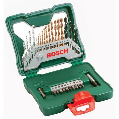 Mallette de 30 pièces pour perçage et vissage bois métal béton Xline Titane BOSCH