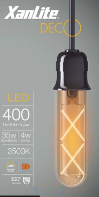 Ampoule Filament LED T32 4 W = 400 Lumens blanc chaud XANLITE