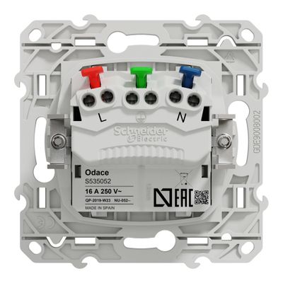 Prise affleurante 2 pôles + terre aluminium - Odace 2011 SCHNEIDER ELECTRIC