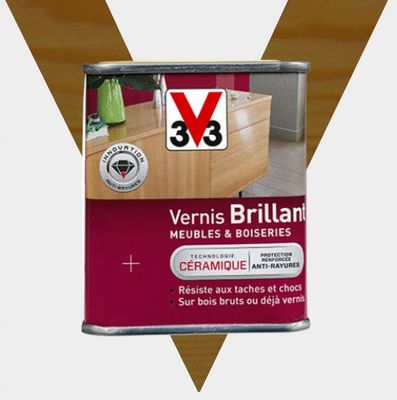 Vernis brillant meubles et boiseries chêne moyen 250 mL - V33