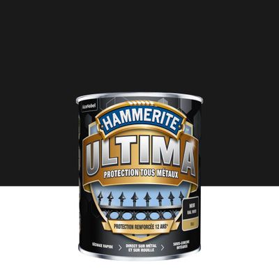 Peinture fer extérieur ultima noir mat 0,75 L - HAMMERITE