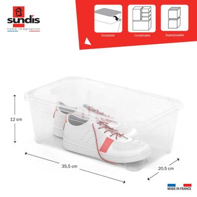 Bacs plastiques Fly Box 6 litres avec couvercle par 6 SUNDIS