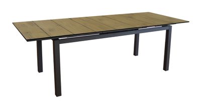 Table de jardin à rallonge HIVAOA aluminium beige 180/240/90x77 cm - PROLOISIRS