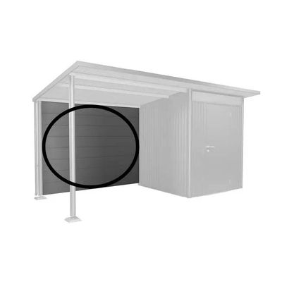 Paroi arrière pour Auvent pour abri de jardin AvantGarde gris quartz métallique T. L  - BIOHORT