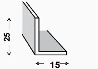 Cornière inégale aluminium brut 25 x 15 x 1,2 mm 2,50 m CQFD